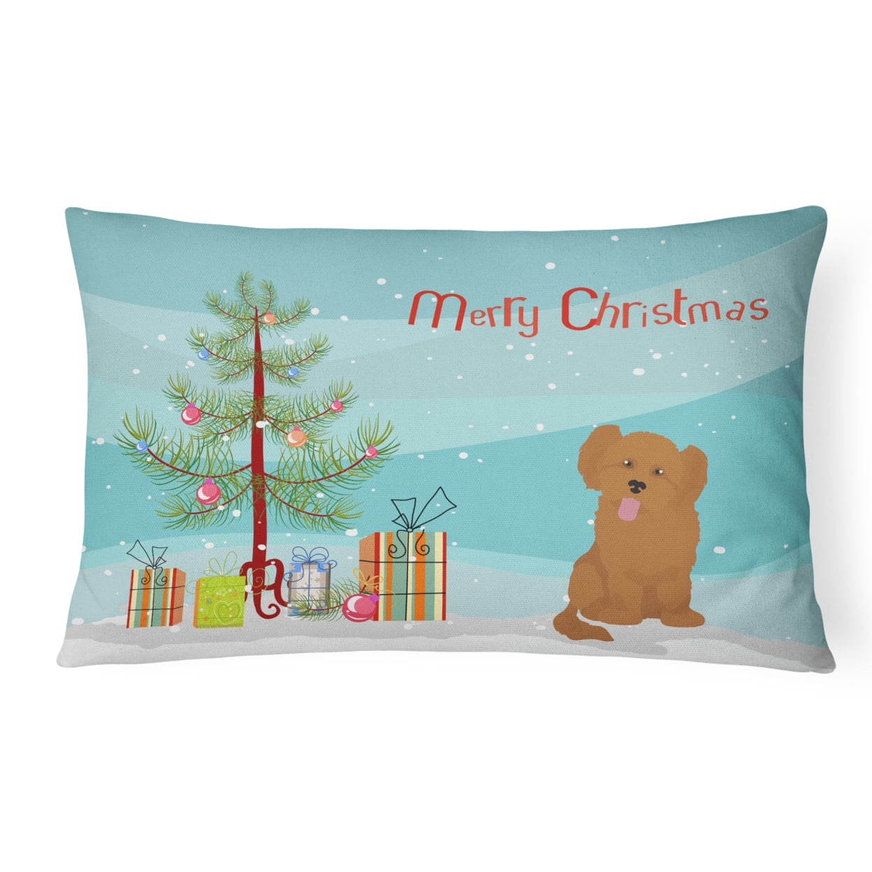 Shih Poo No.3 Christmas Tree Canvas Fabric Decorative Pillow