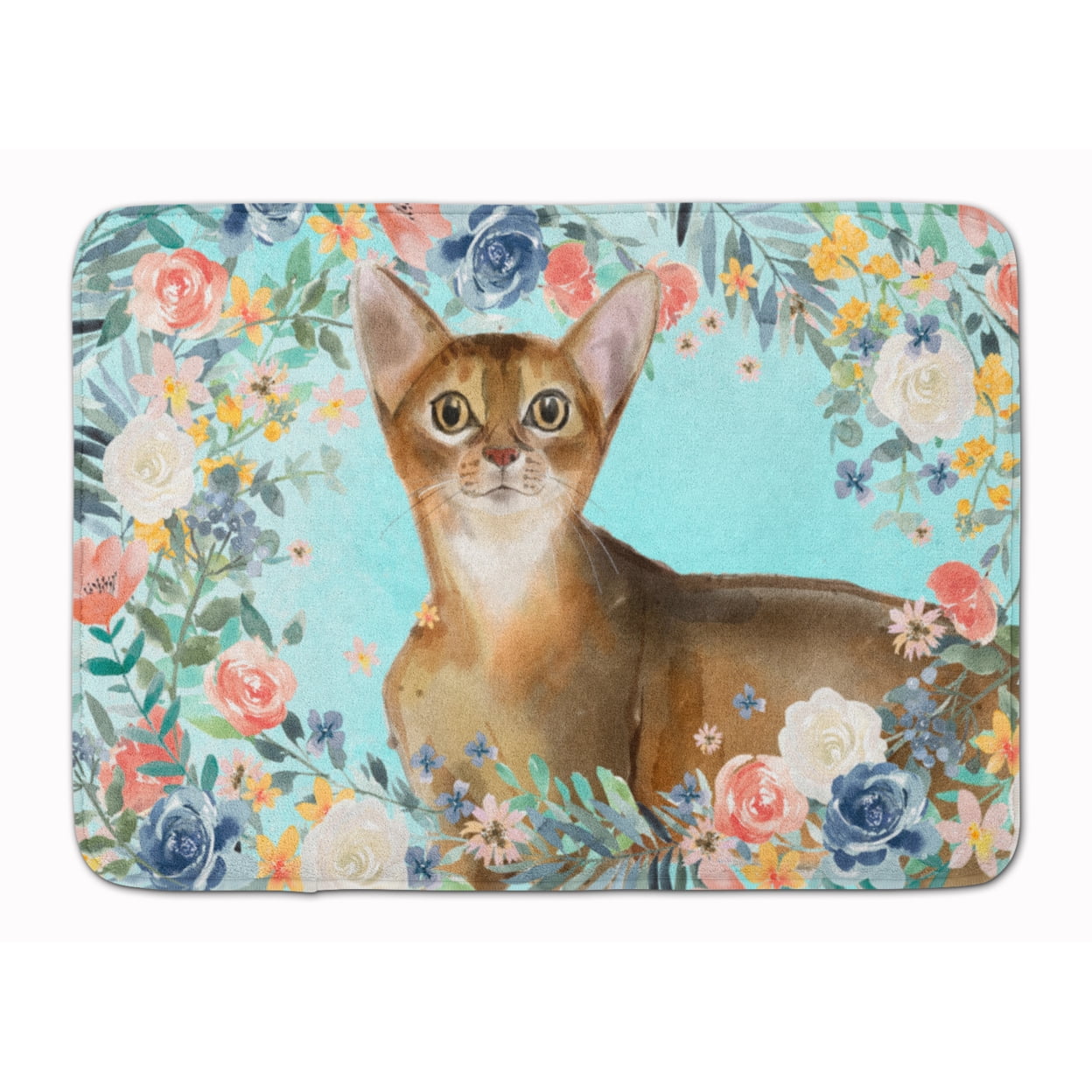 CK3386RUG Abyssinian Spring Flowers Machine Washable Memory Foam Mat