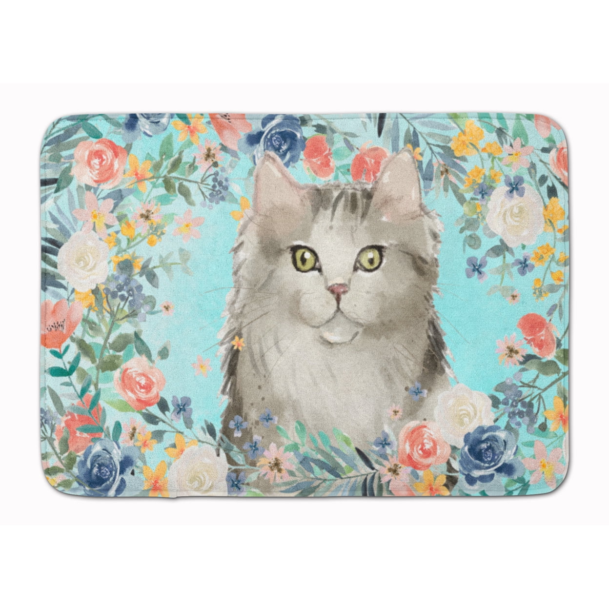 CK3395RUG Ragamuffin Spring Flowers Machine Washable Memory Foam Mat