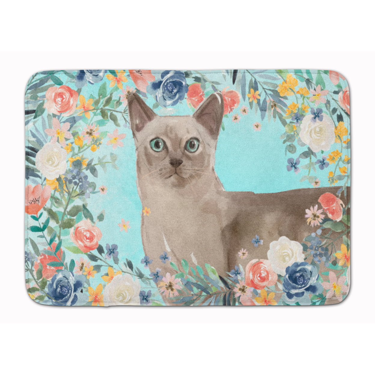 CK3400RUG Tonkinese Spring Flowers Machine Washable Memory Foam Mat