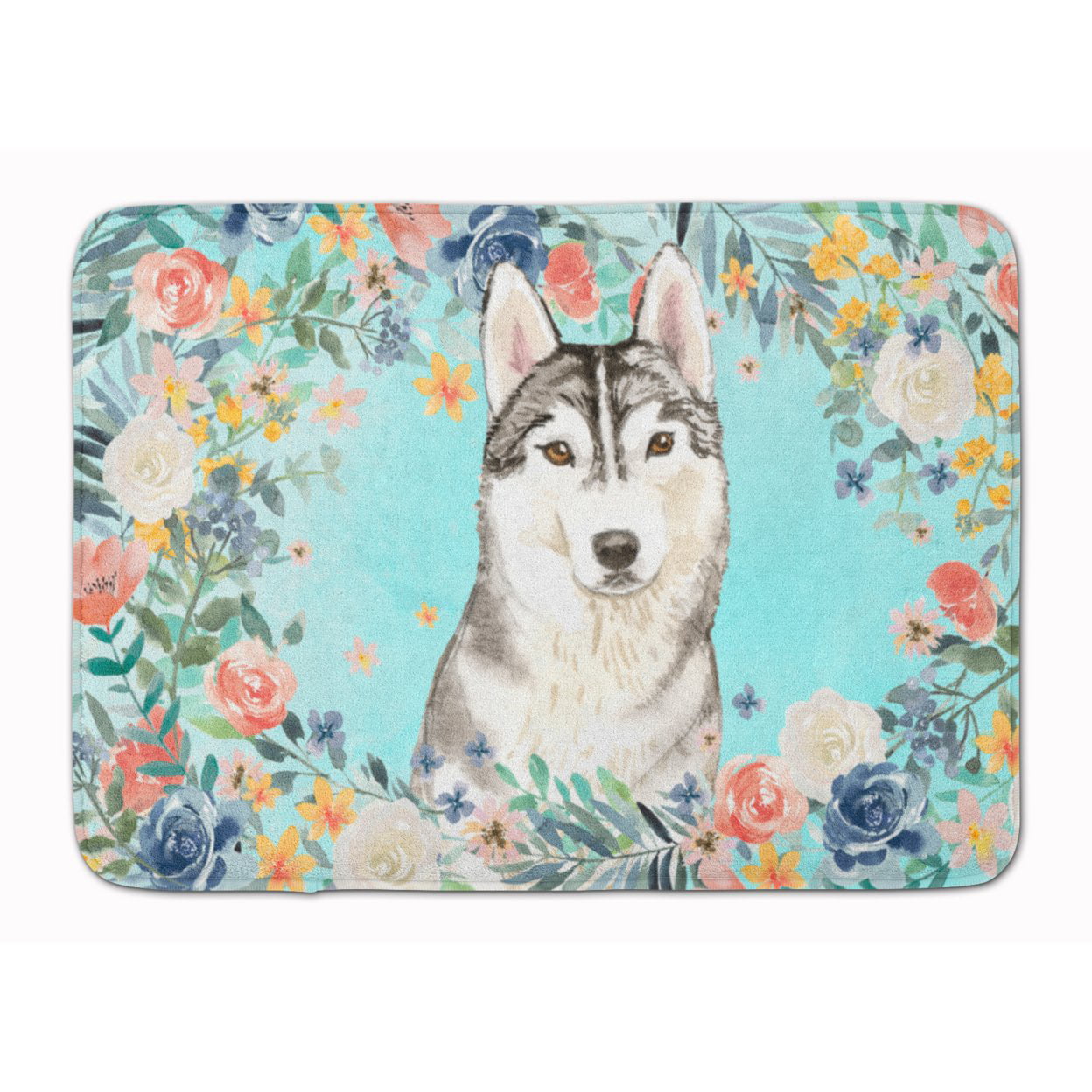 CK3408RUG Siberian Husky Machine Washable Memory Foam Mat