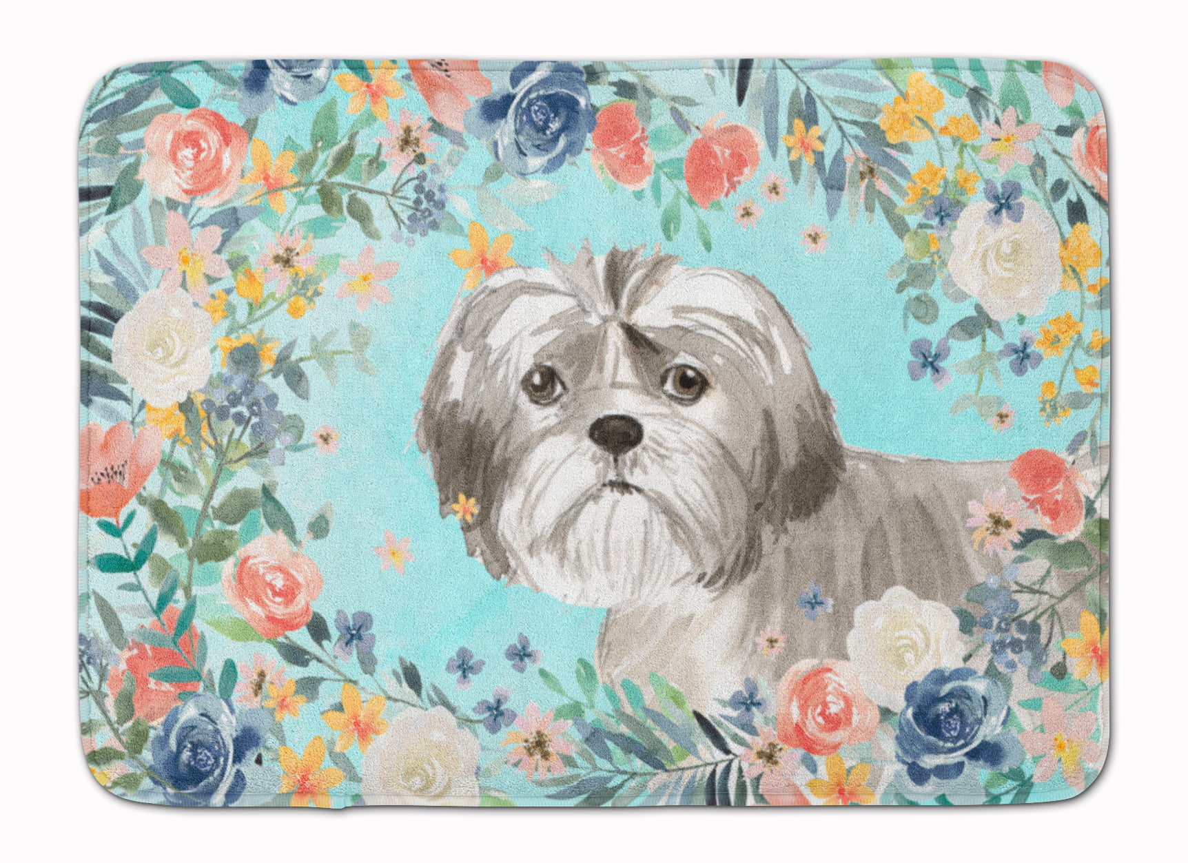 CK3409RUG Shih Tzu Puppy Machine Washable Memory Foam Mat