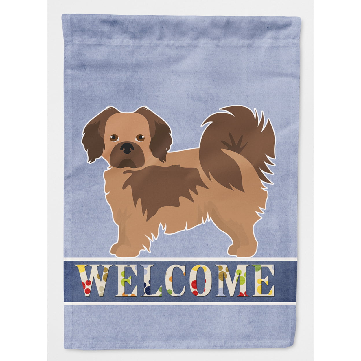 Tibetan Spaniel Welcome Flag Canvas House Size
