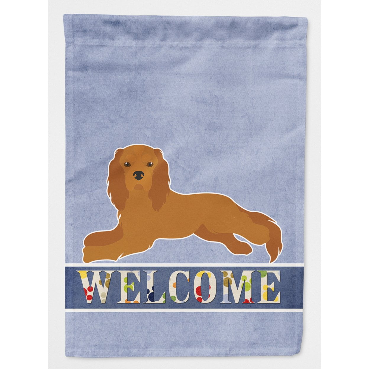 CK3687CHF Ruby Cavalier King Charles Spaniel Welcome Flag Canvas House Size