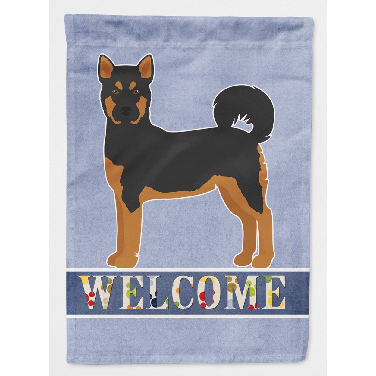 Akita Shepherd Black & Tan Welcome Flag Canvas House Size