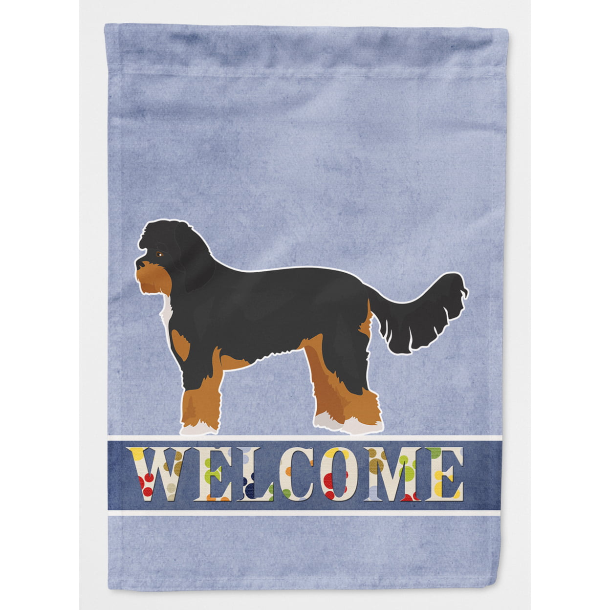 Black & Tan Cavapoo Welcome Flag Canvas House Size