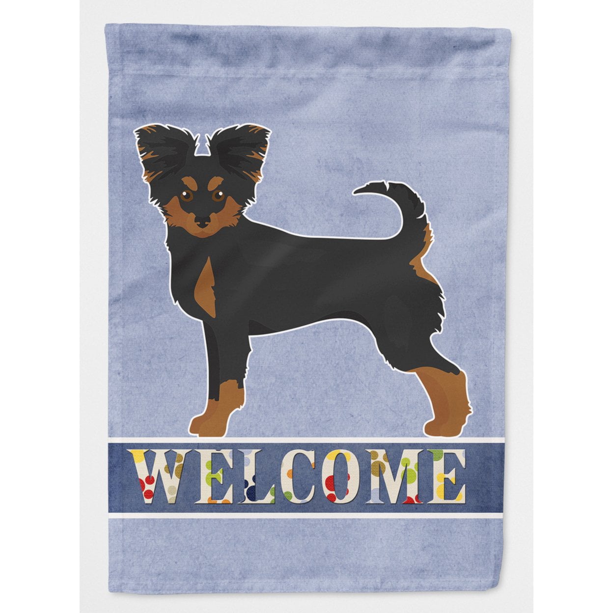 Black & Tan Chion Welcome Flag Canvas House Size