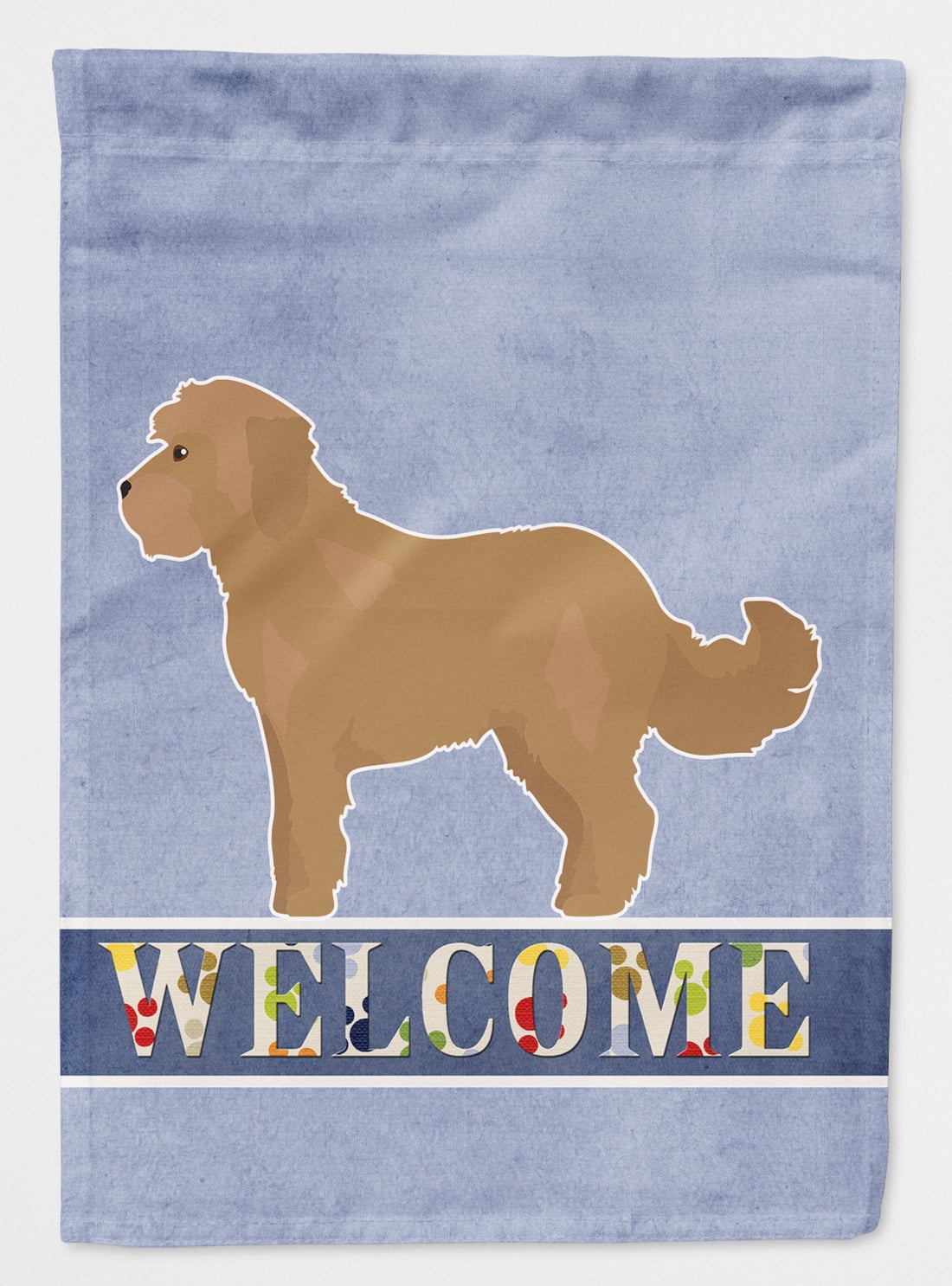 CK3728CHF Tan Cockapoo Welcome Flag Canvas House Size