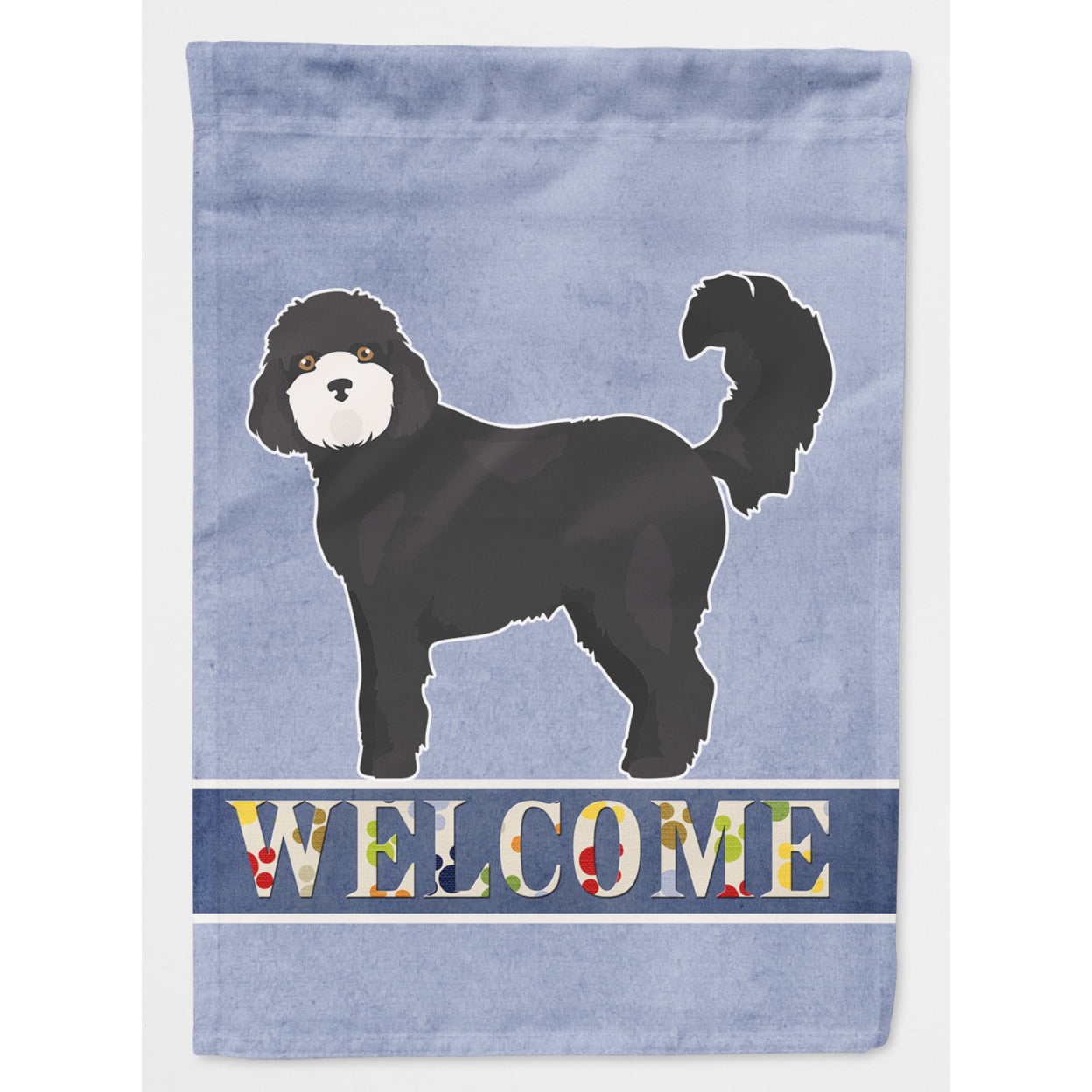 Black Cockapoo Welcome Flag Canvas House Size