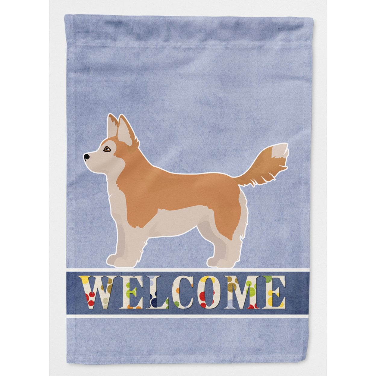 Corgi Husky Mix Welcome Flag Canvas House Size