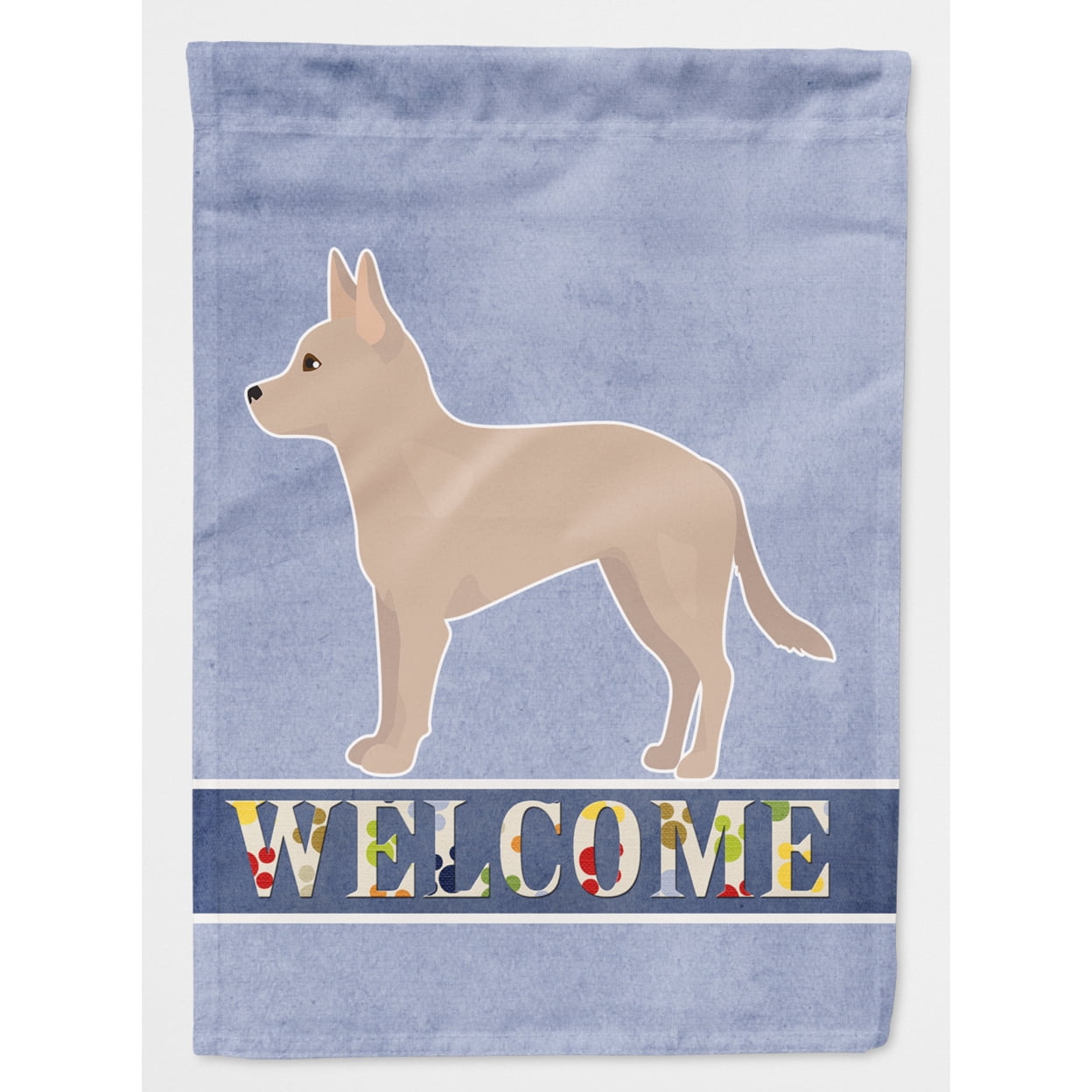 Tan Jackhuahua Welcome Flag Canvas House Size