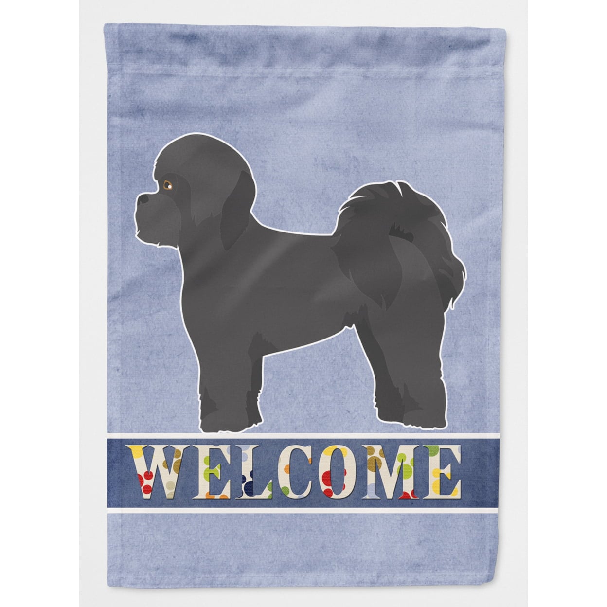 Black Mal-Shi Welcome Flag Canvas House Size