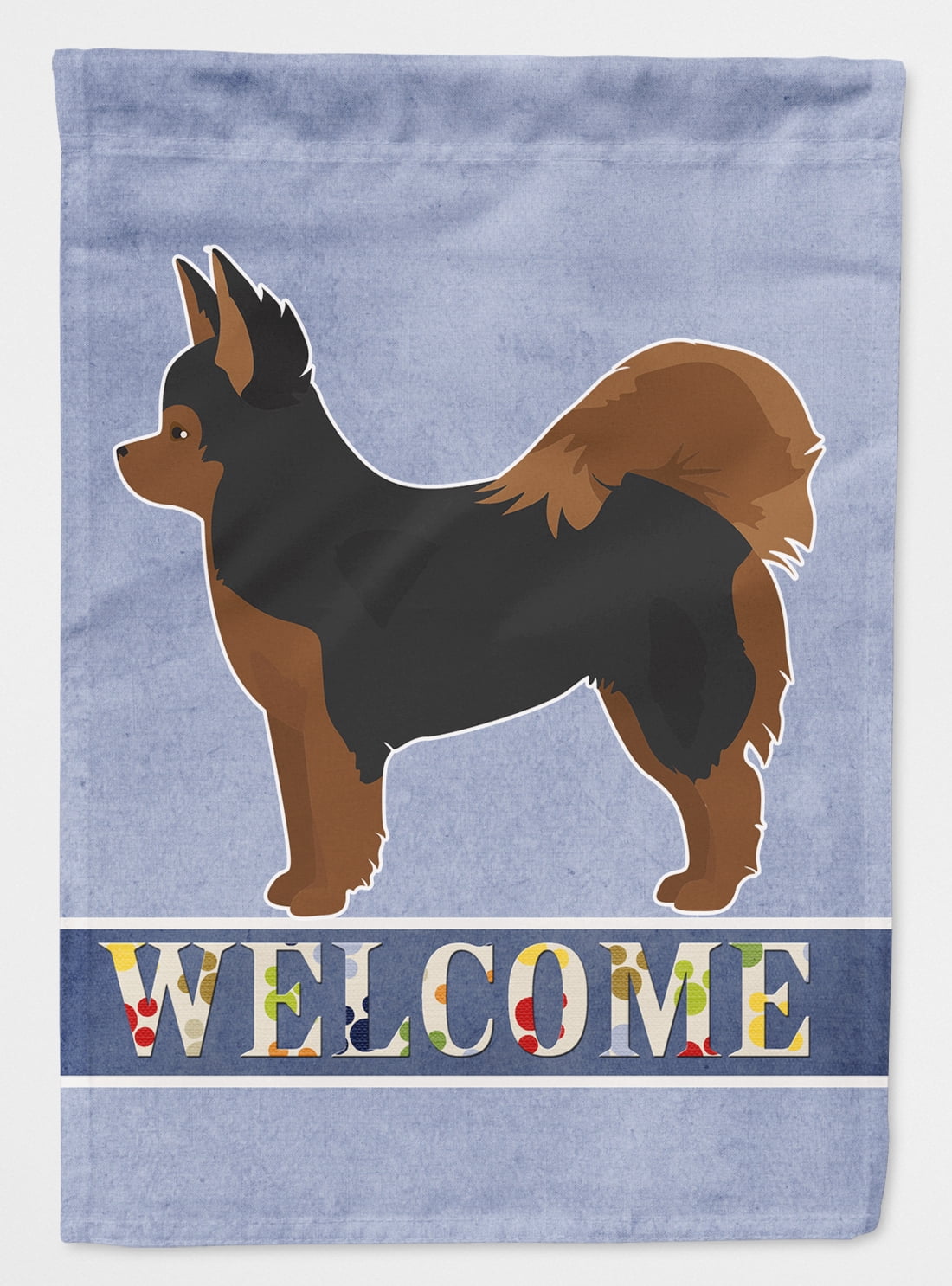 Black & Tan Pomchi Welcome Flag Canvas House Size