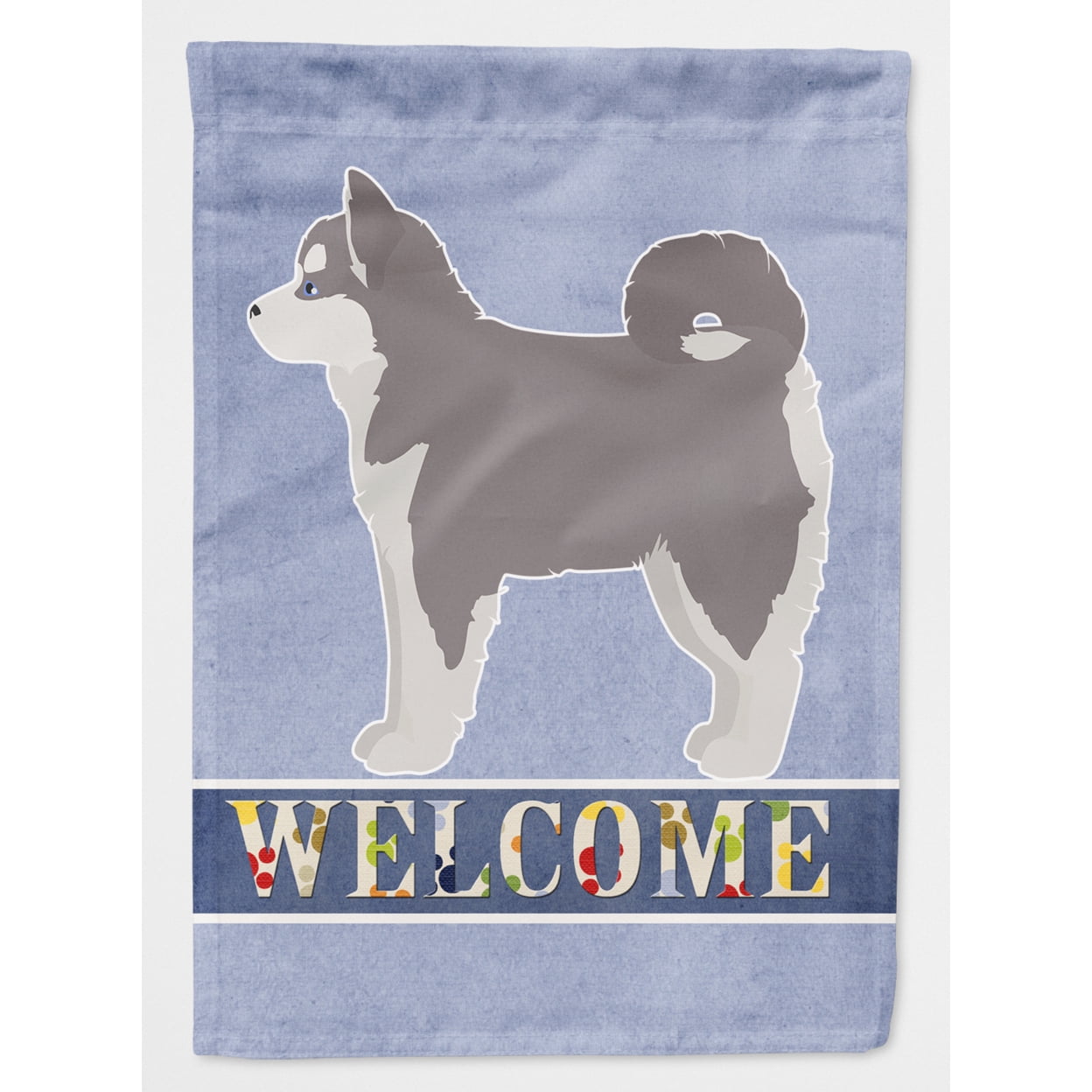 Pomsky No.2 Welcome Flag Canvas House Size