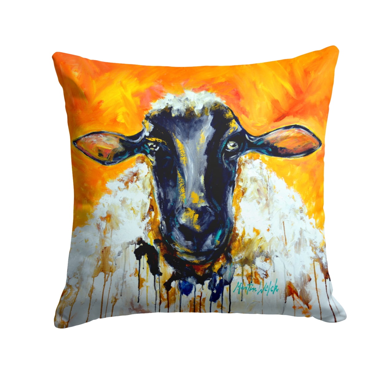 Peach Wool Sheep Fabric Decorative Pillow