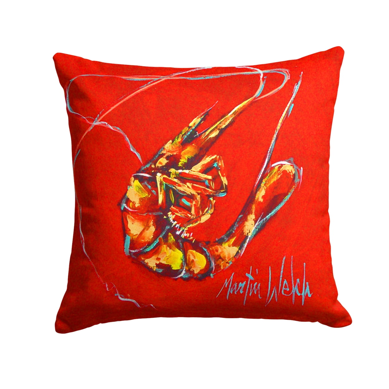 Red Shrimp Fabric Decorative Pillow