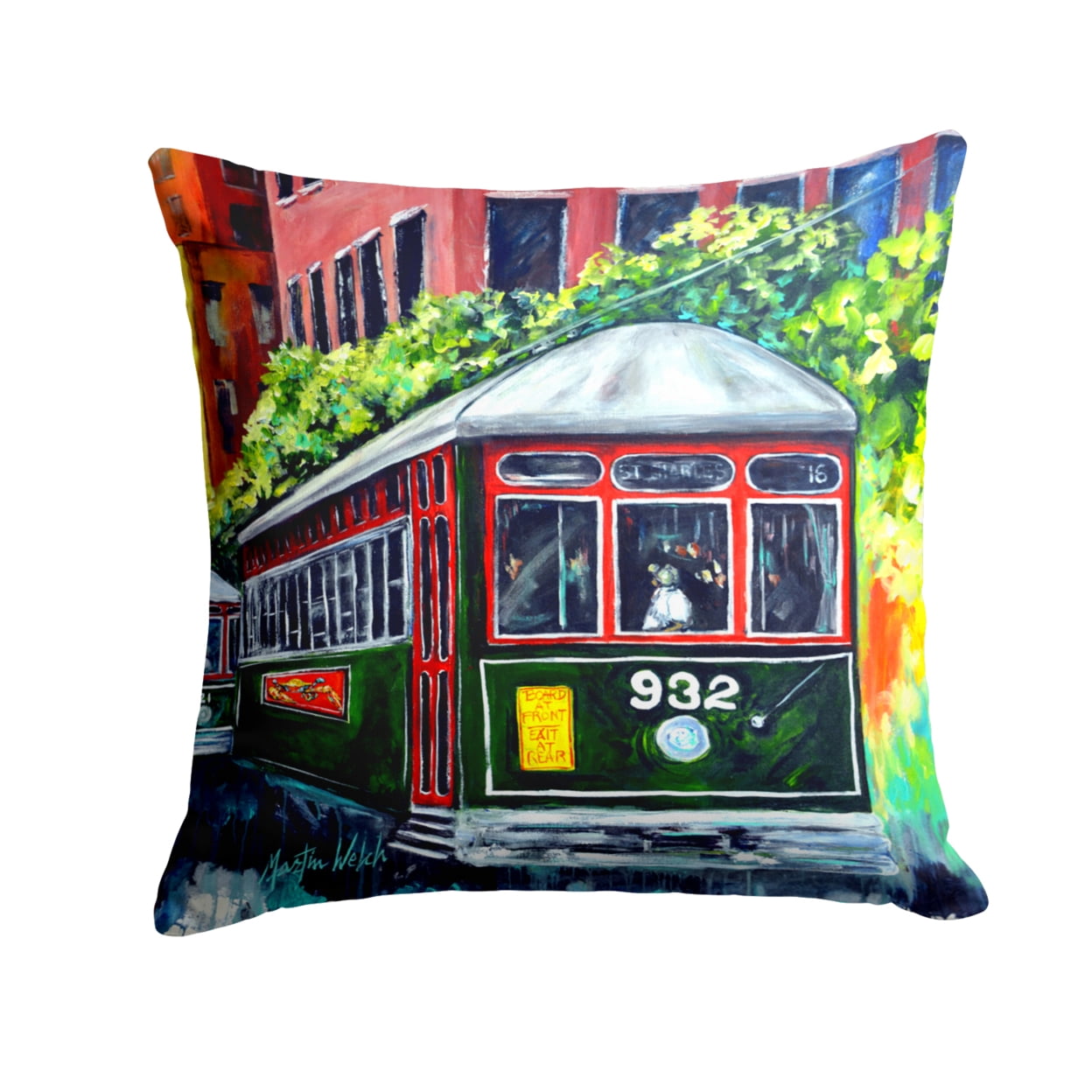 Streetcar St. Charles No.2 Fabric Decorative Pillow