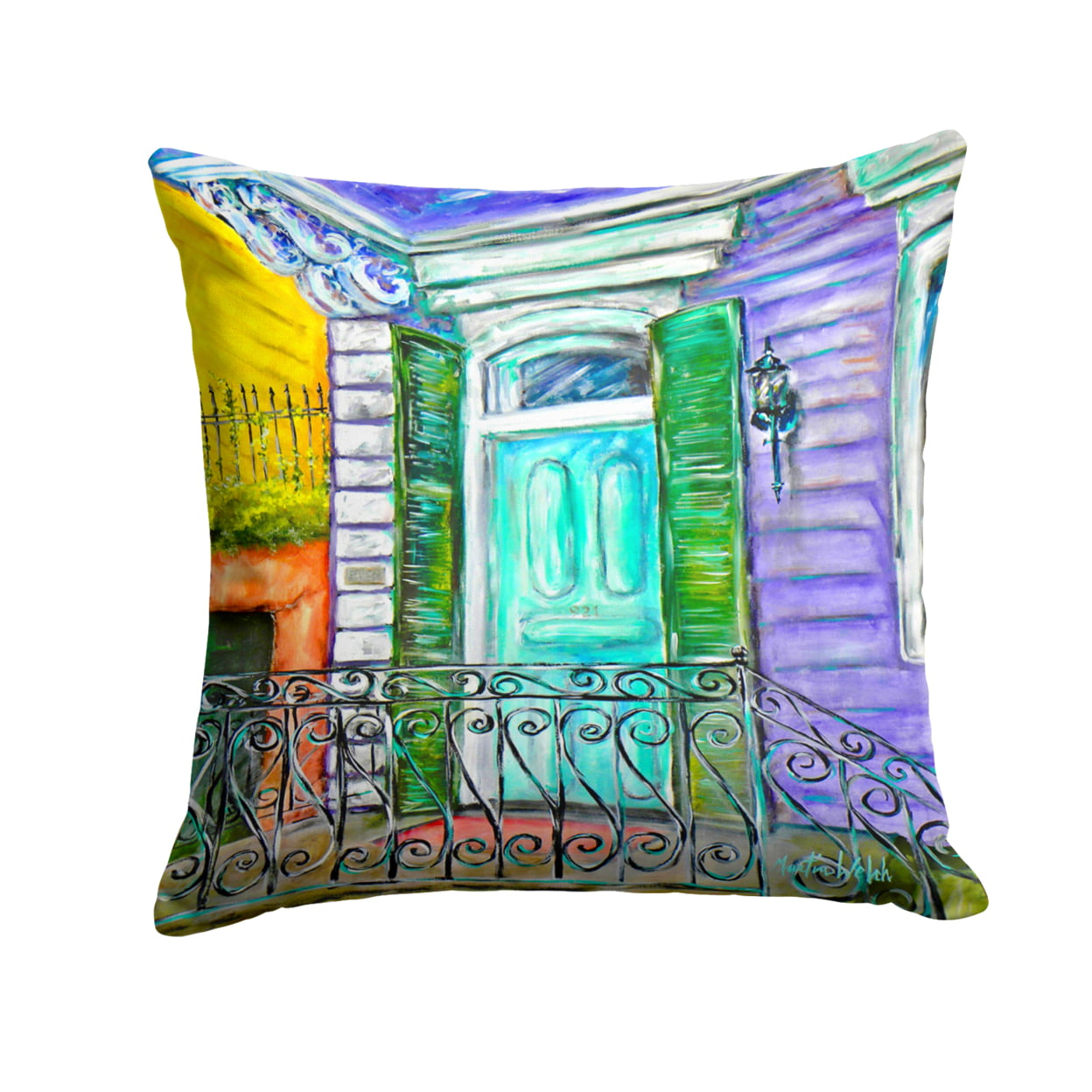 The House Next Door Fabric Decorative Pillow