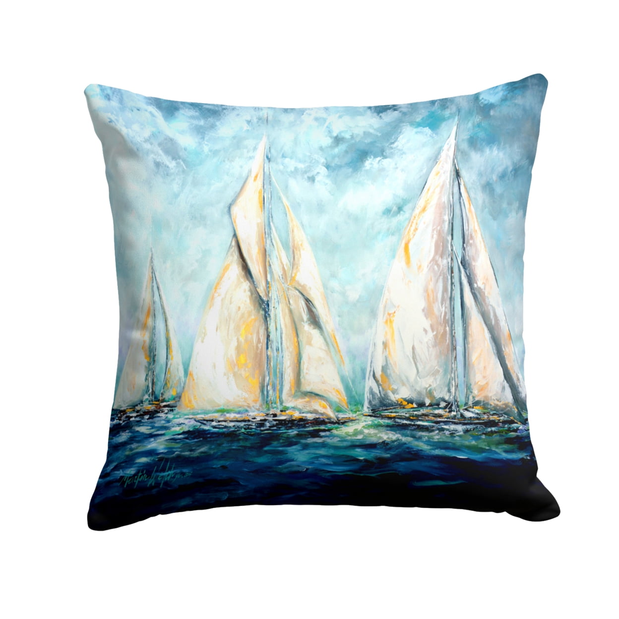 Sailboats Last Mile Fabric Decorative Pillow