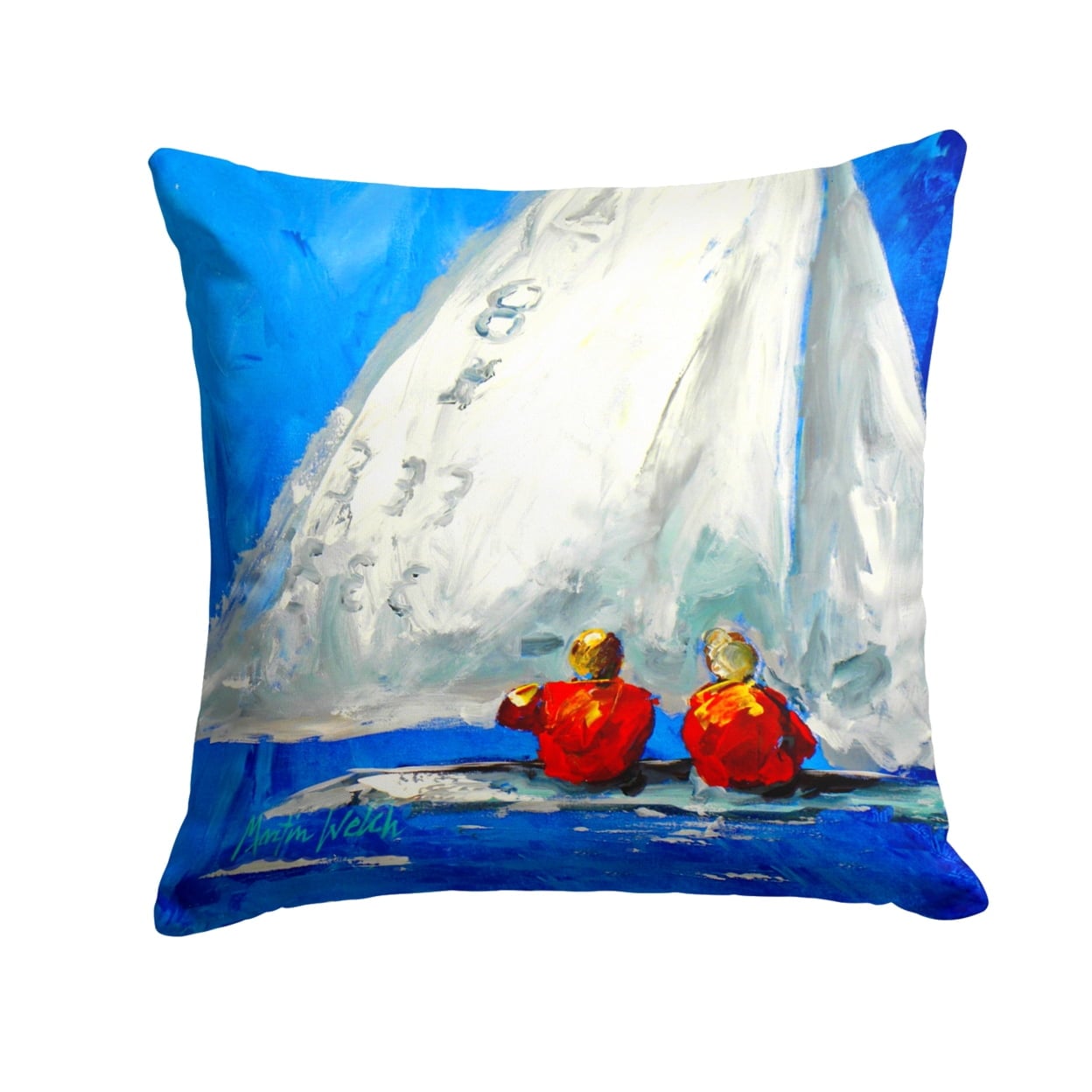 Sailboat Twos Company Fabric Decorative Pillow