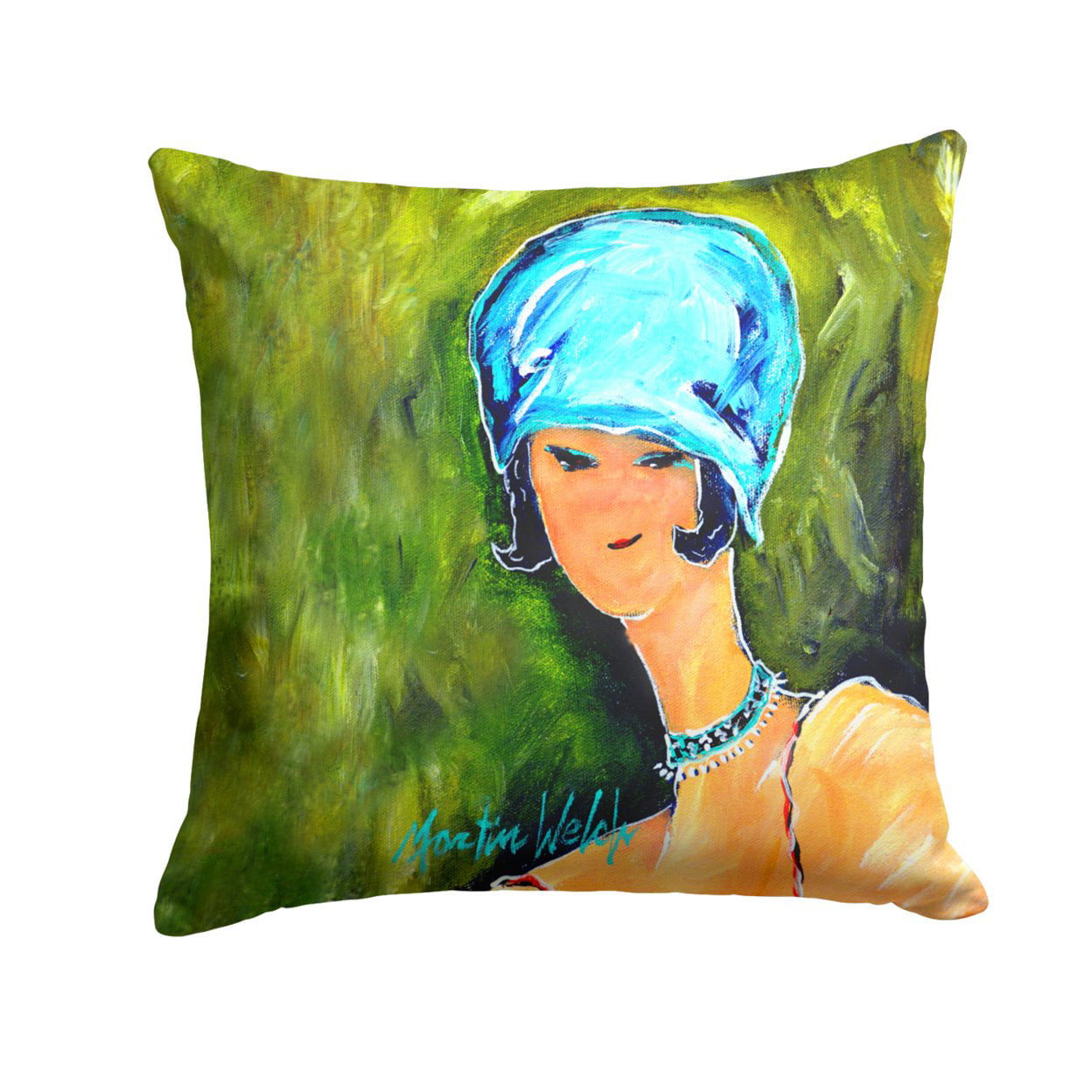 Young Voncile Still in High School Fabric Decorative Pillow