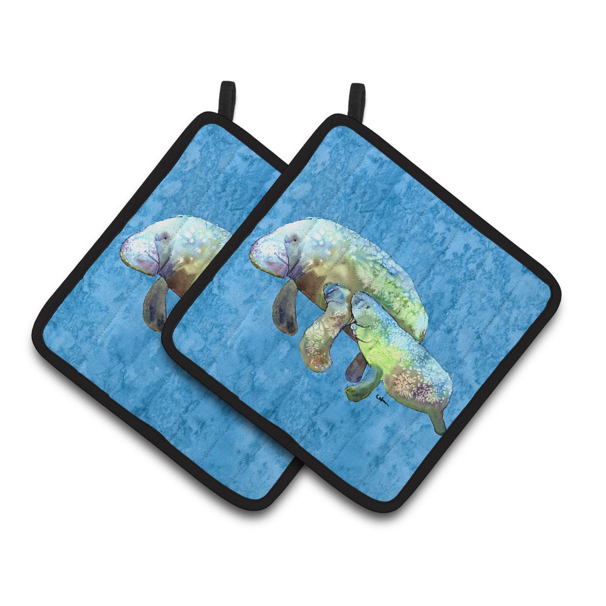 Picture of Carolines Treasures 8660PTHD Manatee Pair of Pot Holders