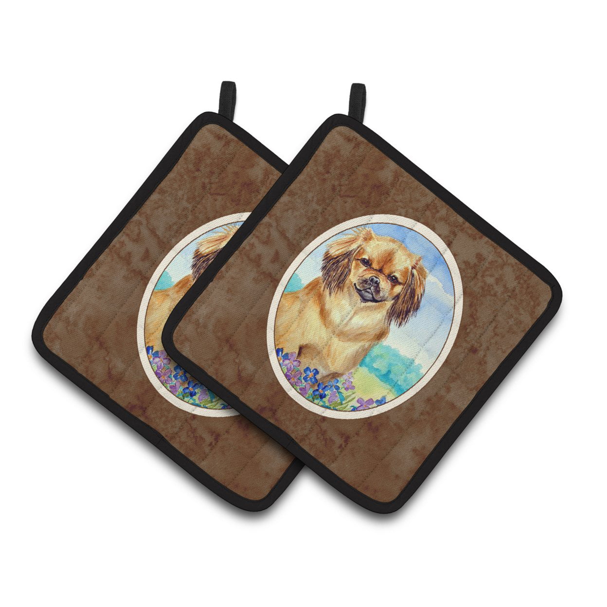 Picture of Carolines Treasures 7078PTHD Tibetan Spaniel Pair of Pot Holders