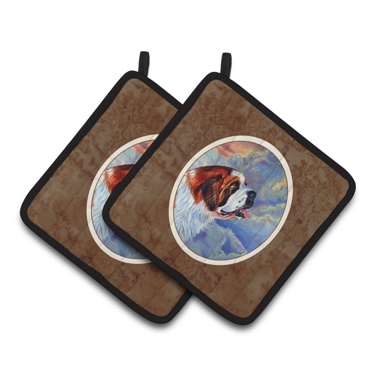 Picture of Carolines Treasures 7085PTHD Saint Bernard Loyalty Pair of Pot Holders