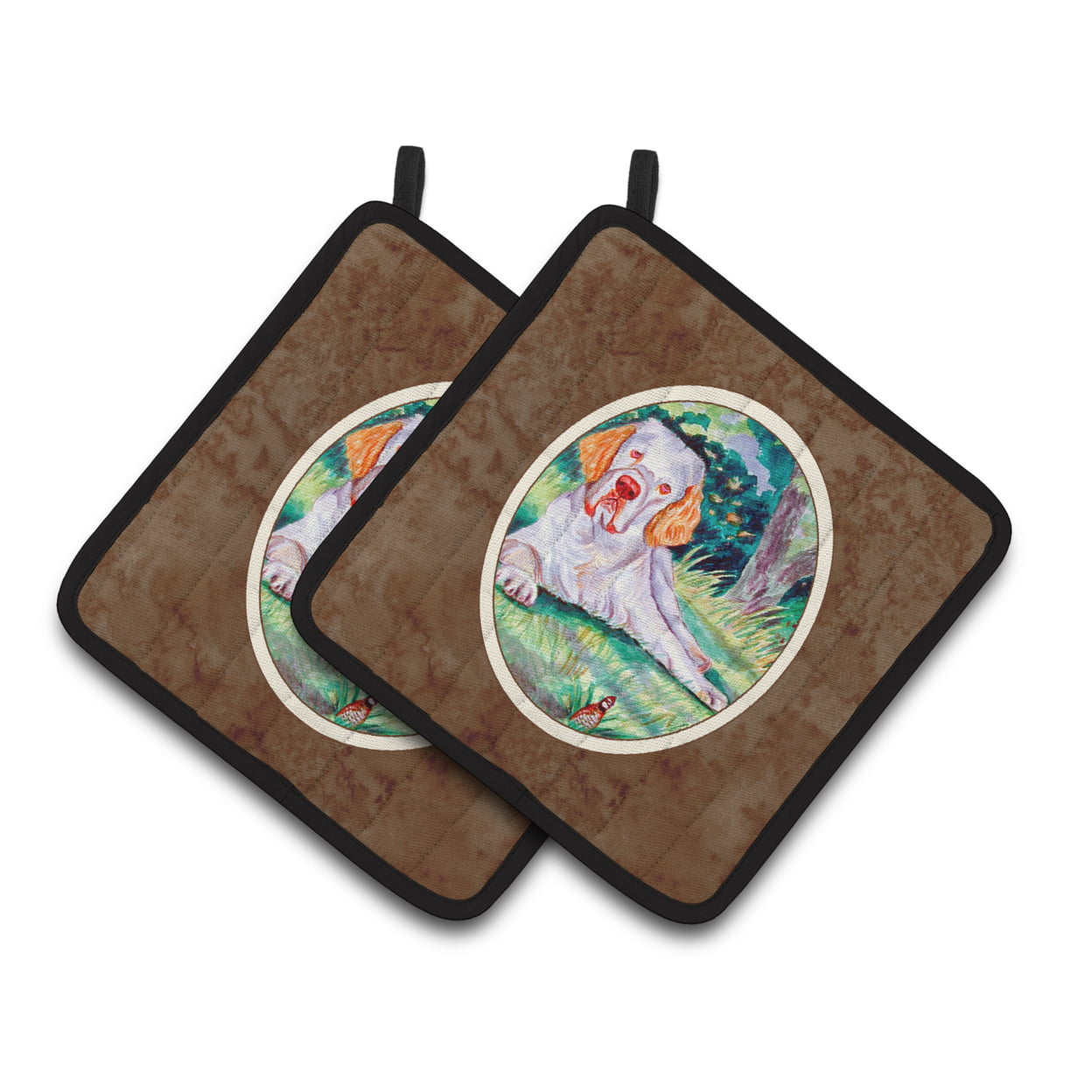 Picture of Carolines Treasures 7113PTHD Clumber Spaniel Pair of Pot Holders