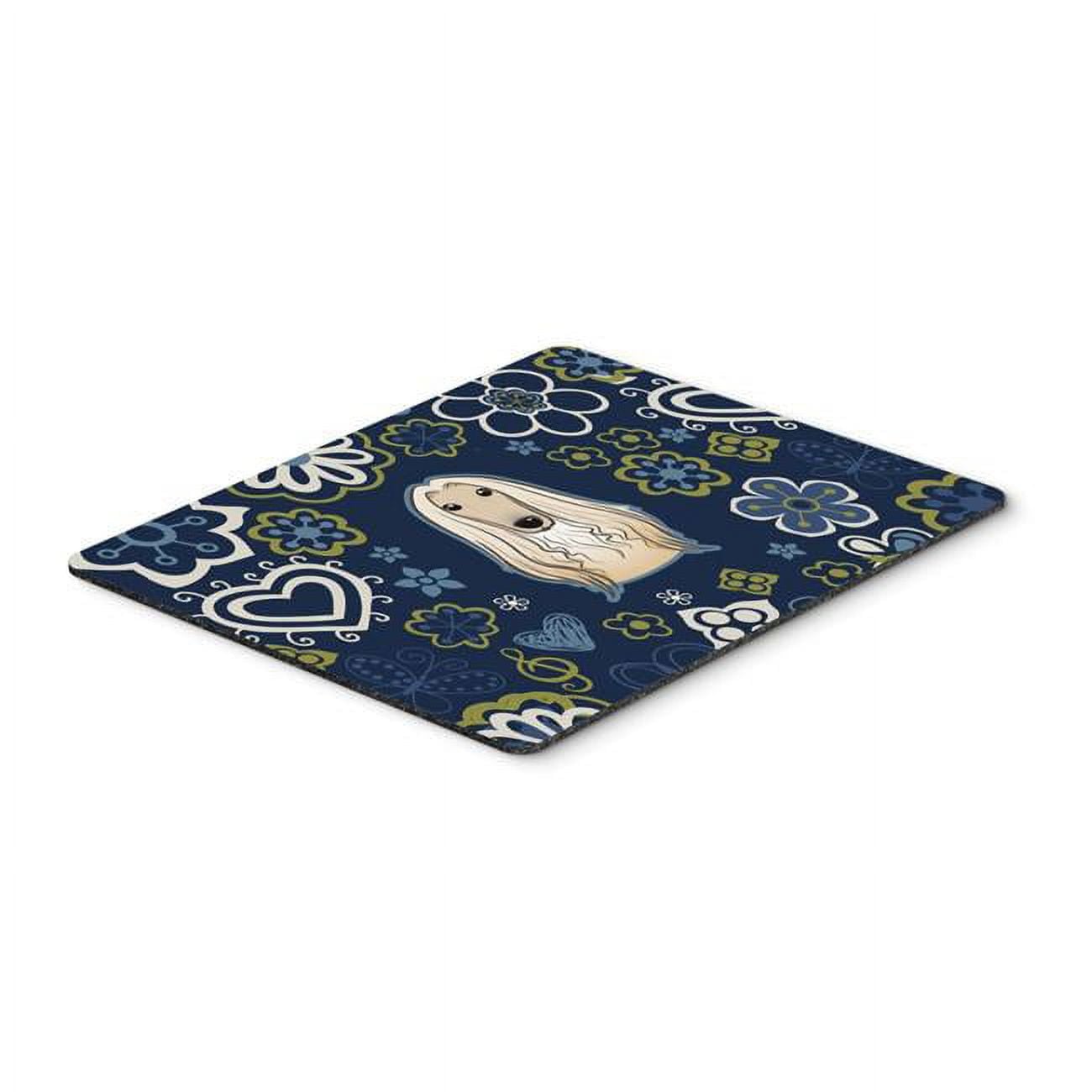 BB5095MP Blue Flowers Afghan Hound Mouse Pad, Hot Pad or Trivet