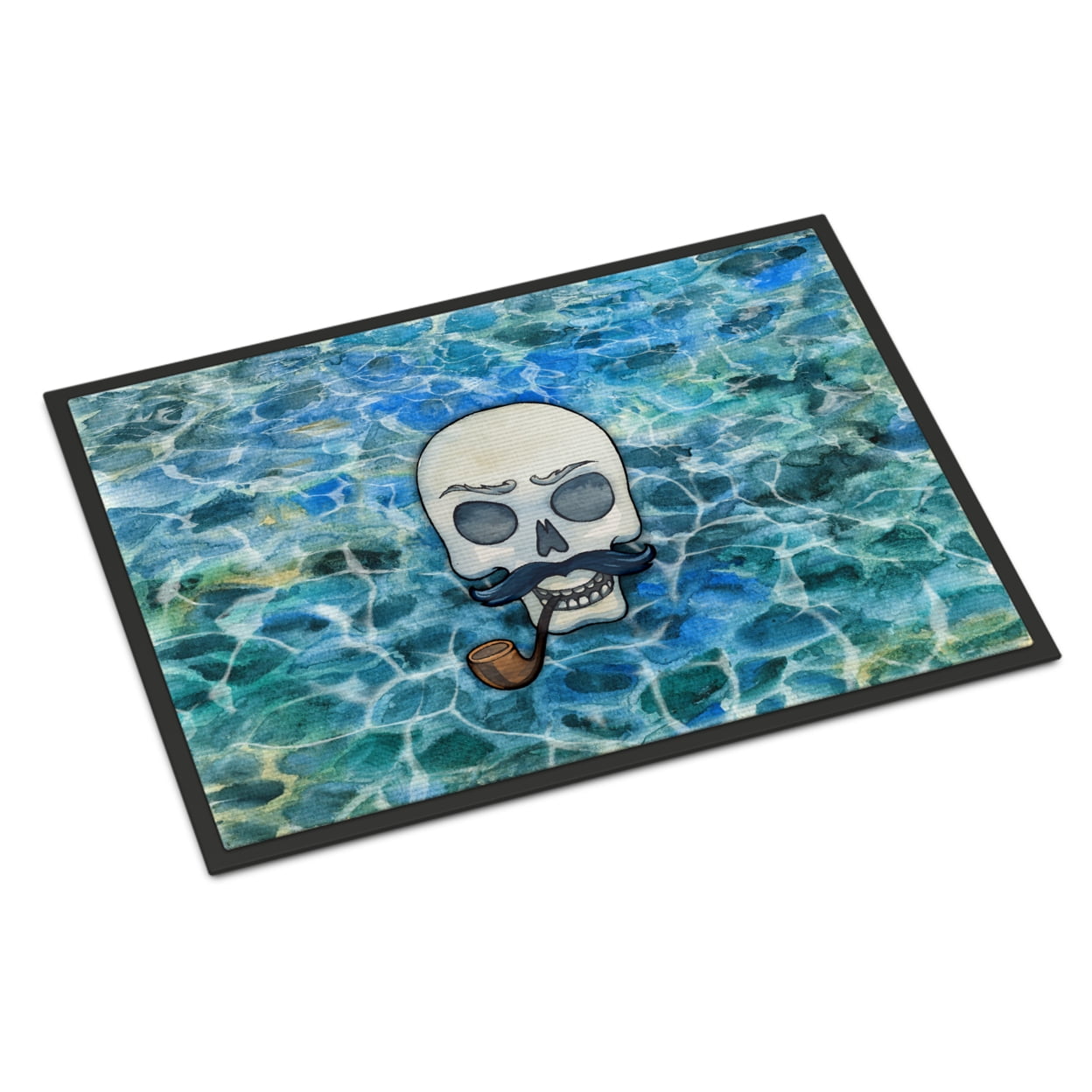 24 x 36 in. Skeleton Skull Pirate Indoor or Outdoor Mat