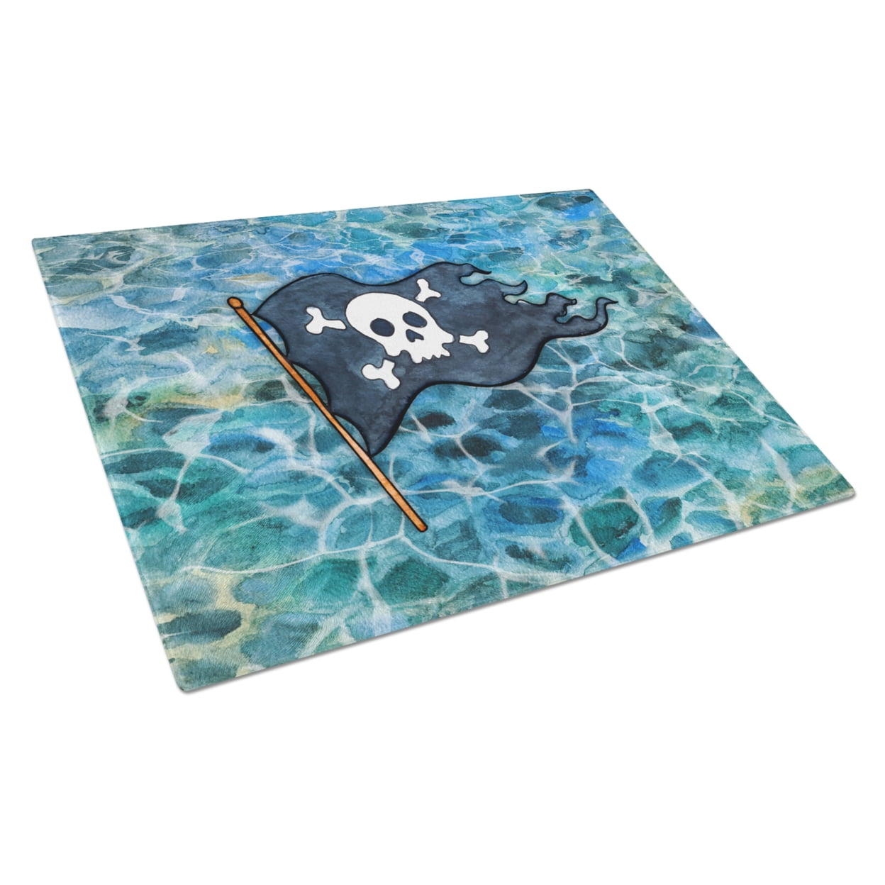 Pirate Flag Glass Cutting Board - Large