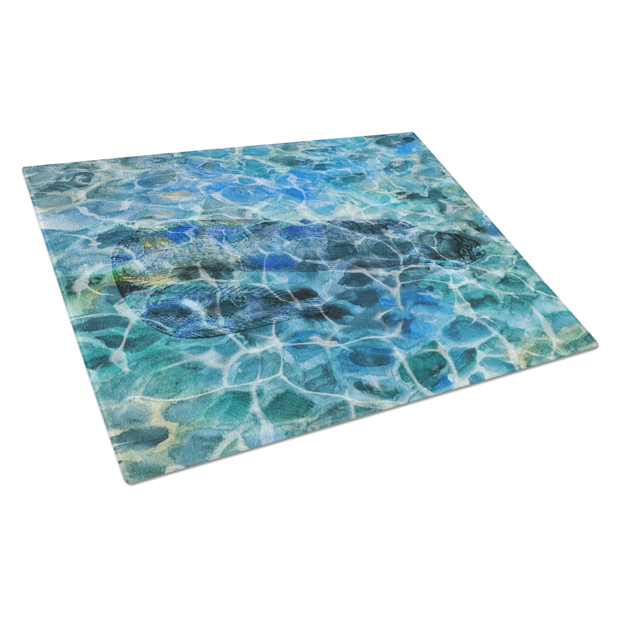 Eel Under Water Glass Cutting Board - Large