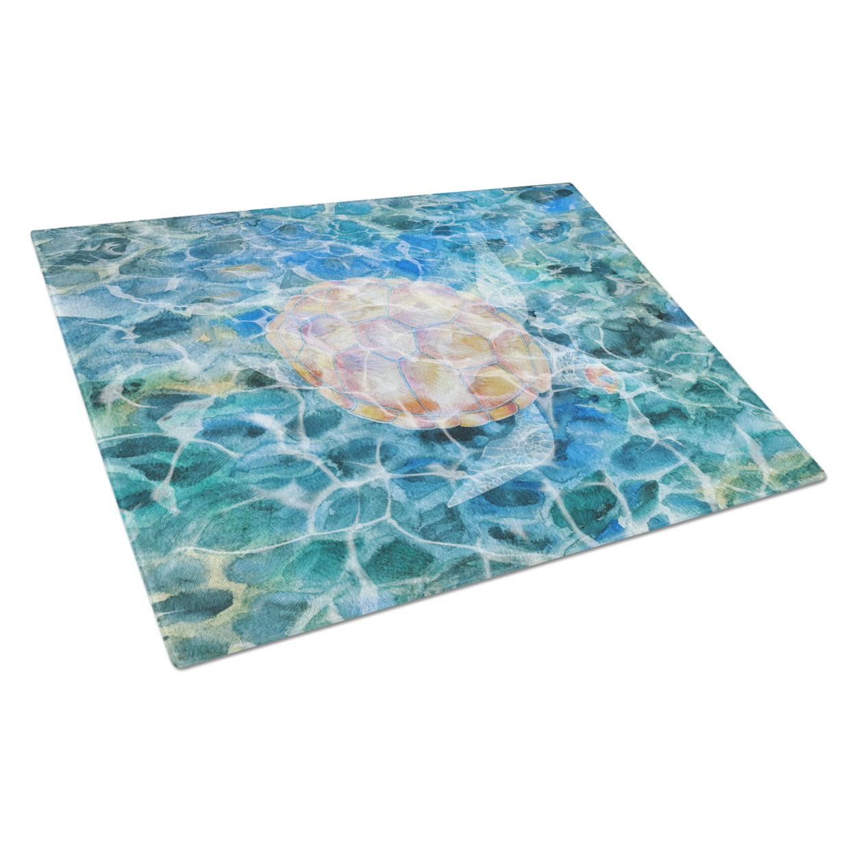 Sea Turtle Under Water Glass Cutting Board - Large