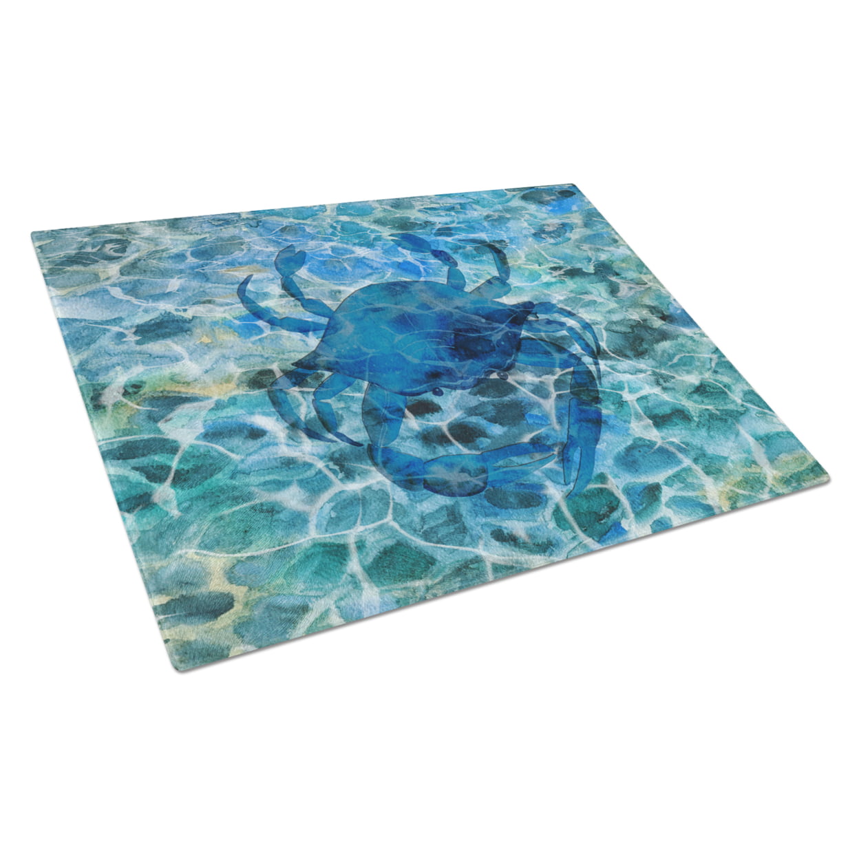 Blue Crab Under Water Glass Cutting Board - Large