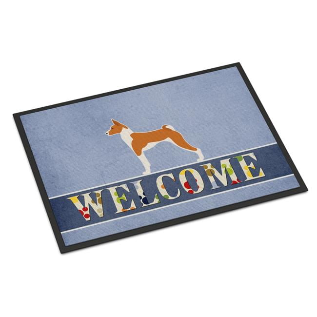 18 x 27 in. Basenji Welcome Indoor or Outdoor Mat
