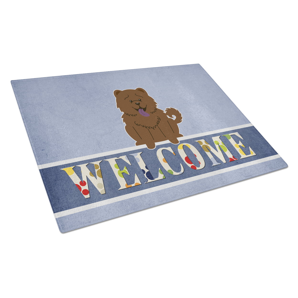 Chow Chow Chocolate Welcome Glass Cutting Board - Large