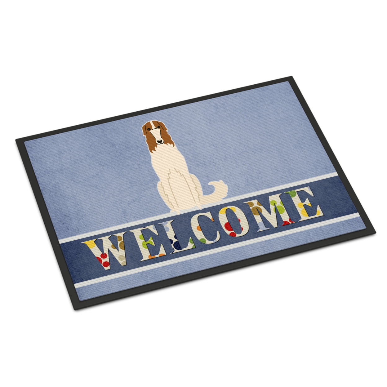 18 x 27 in. Borzoi Welcome Indoor or Outdoor Mat