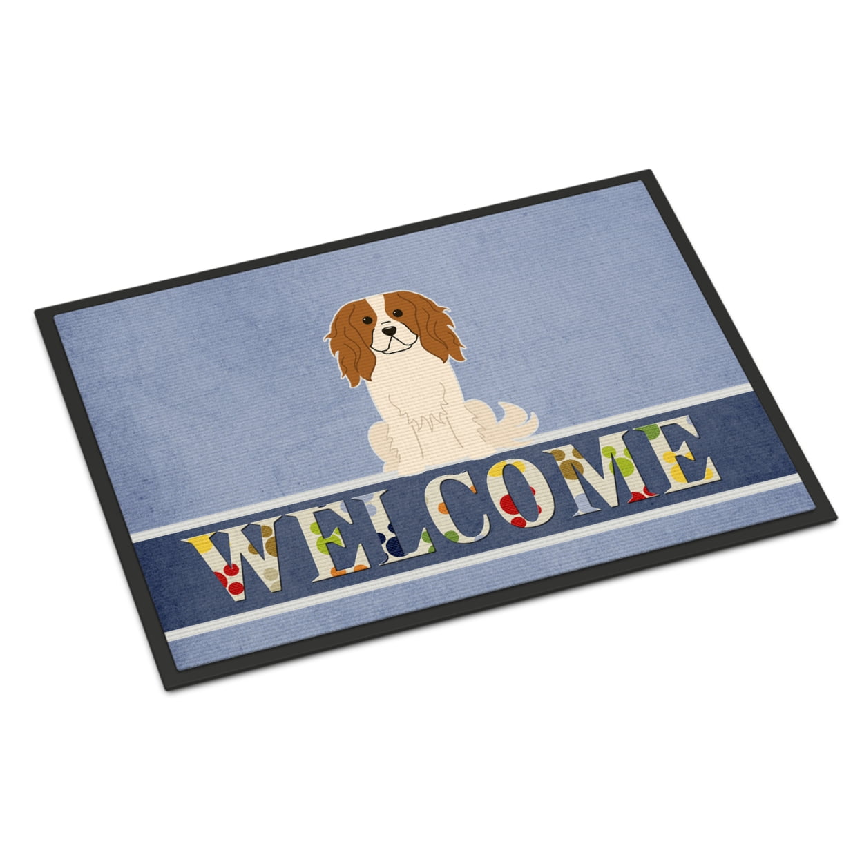 18 x 27 in. Cavalier Spaniel Welcome Indoor or Outdoor Mat