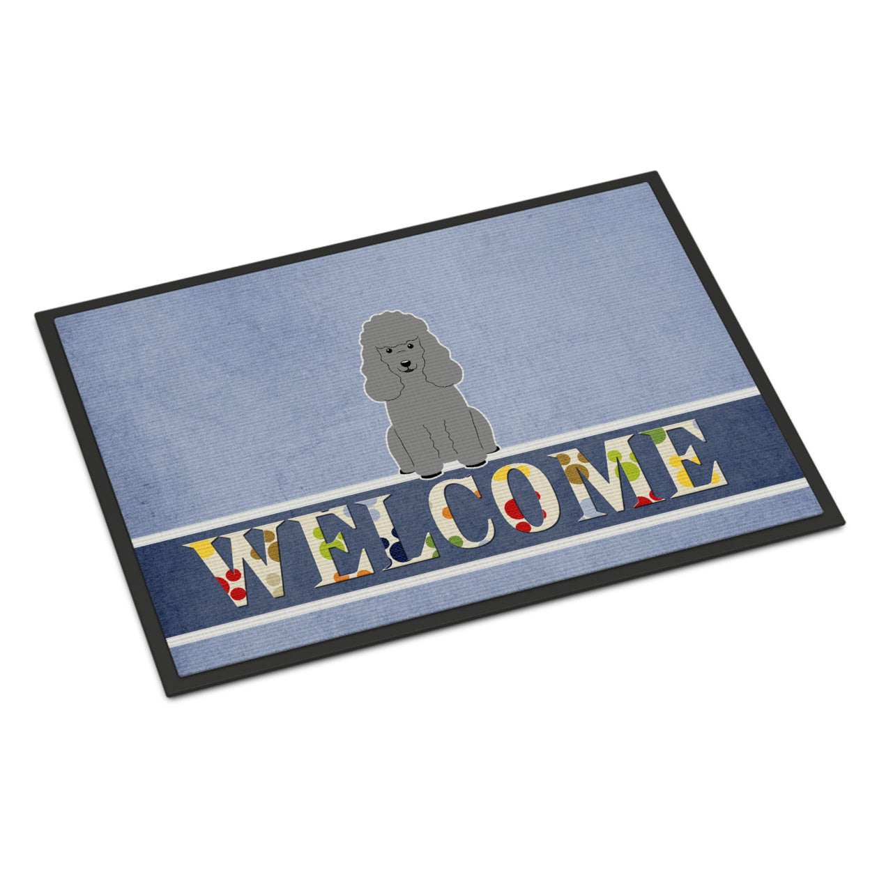 18 x 27 in. Poodle Silver Welcome Indoor or Outdoor Mat