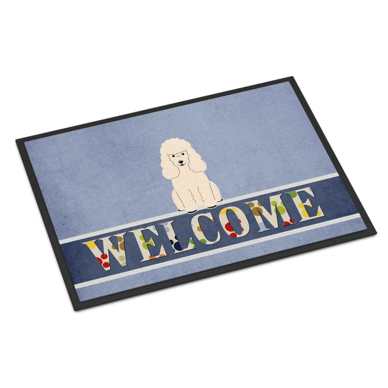 18 x 27 in. Poodle White Welcome Indoor or Outdoor Mat