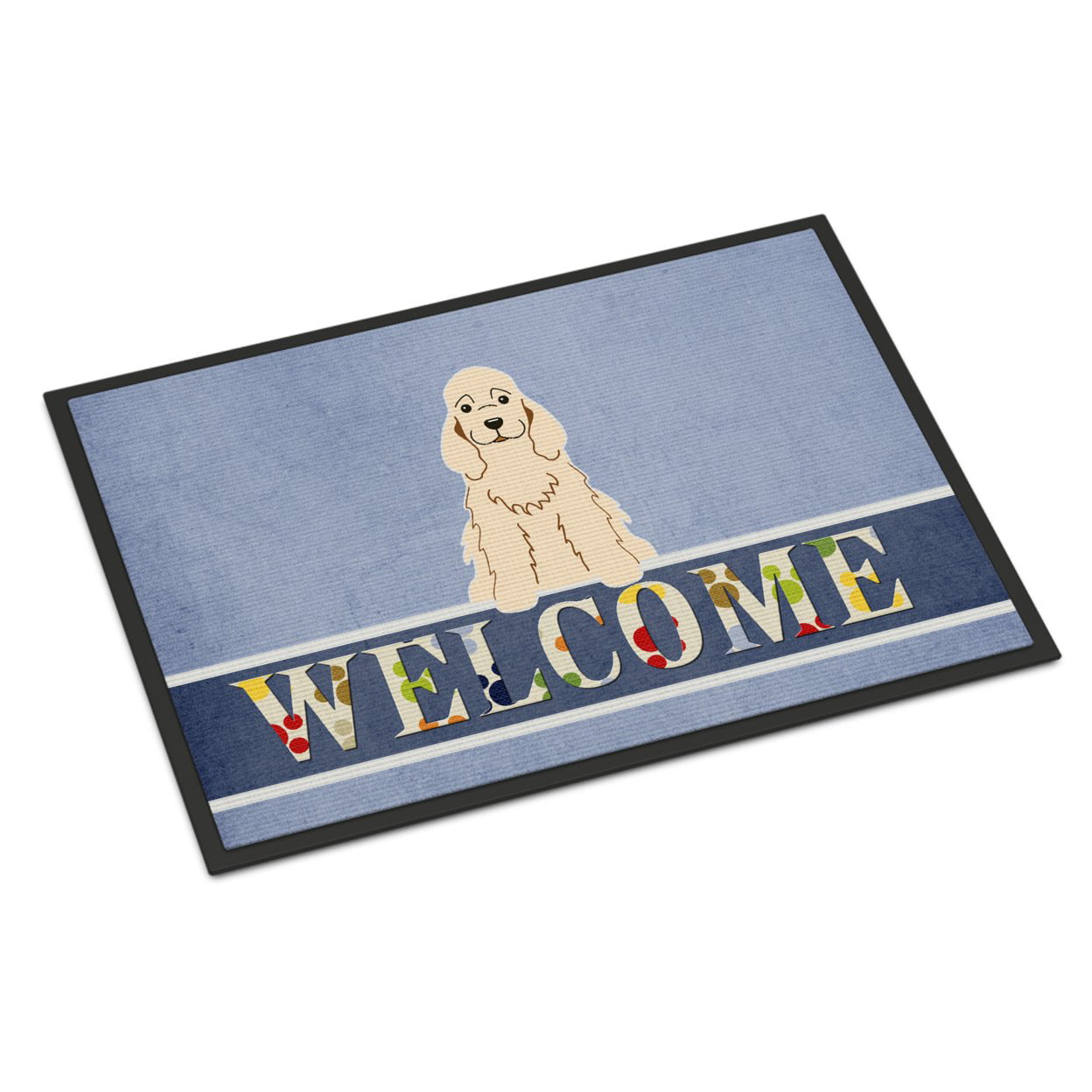 BB5675MAT 18 x 27 in. Cocker Spaniel Buff Welcome Indoor or Outdoor Mat