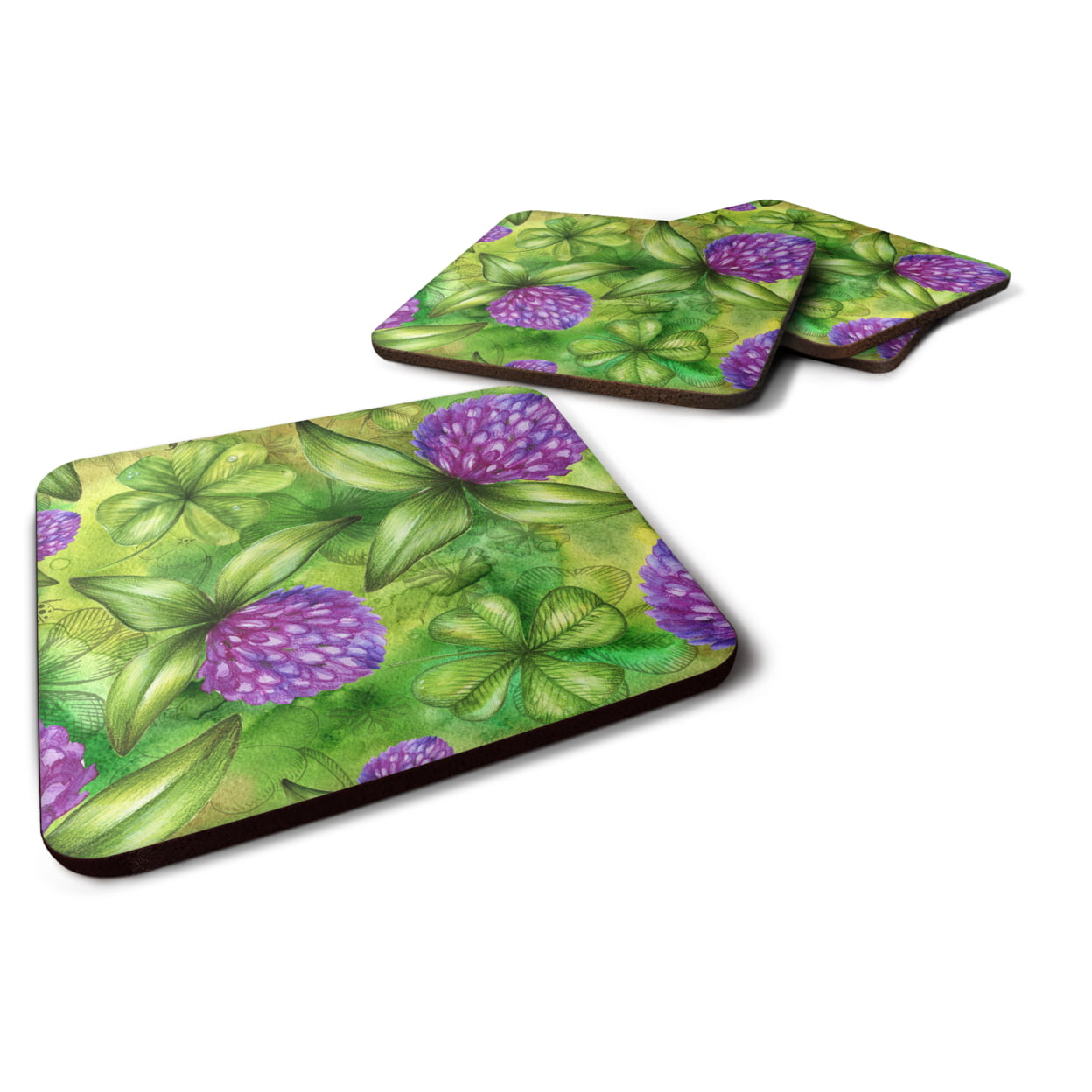 Shamrocks in Bloom Foam Coasters - Set of 4