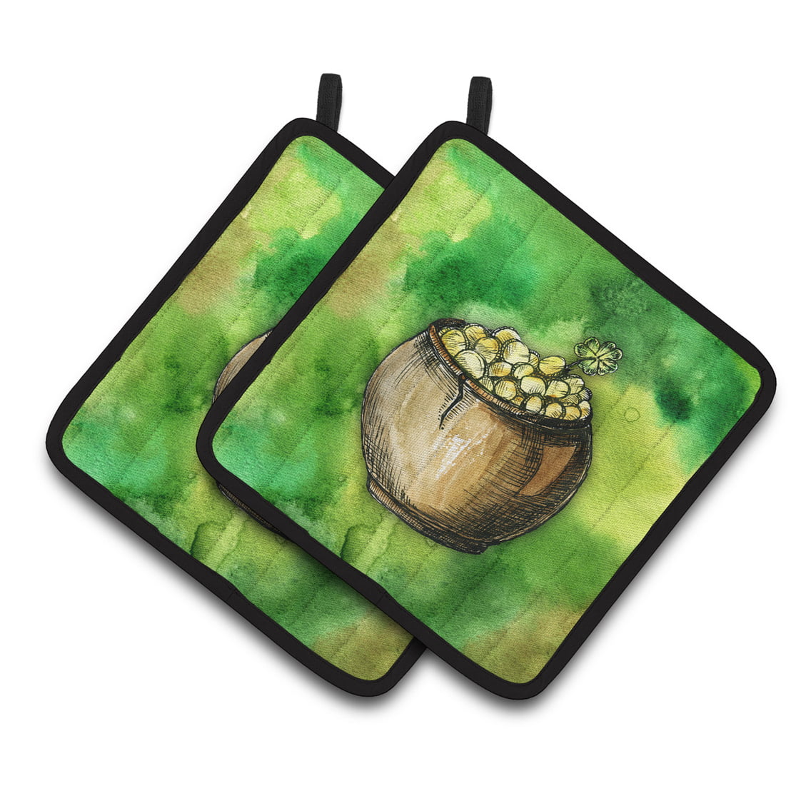 Irish Pot of Gold Pair of Pot Holders