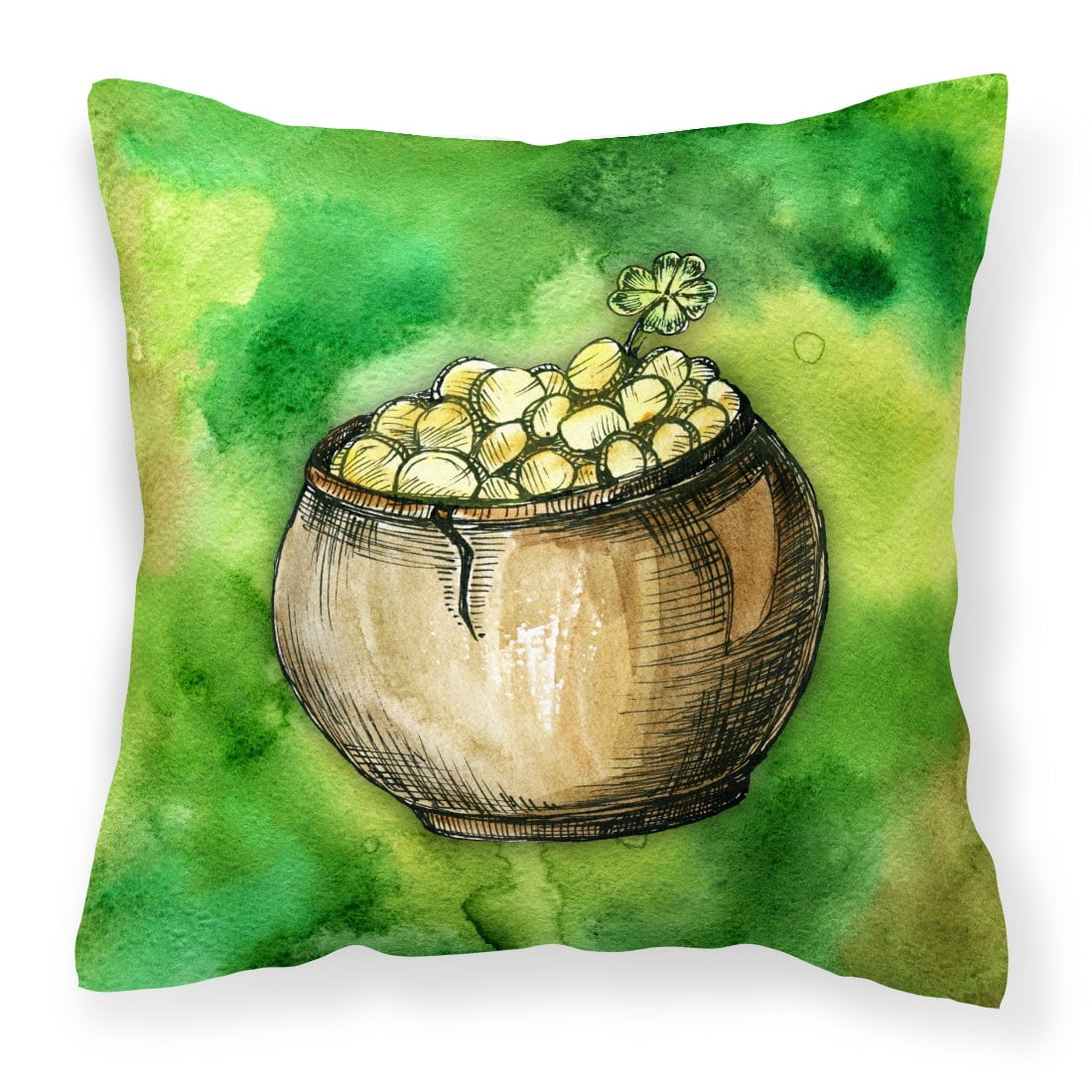 Irish Pot of Gold Fabric Decorative Pillow