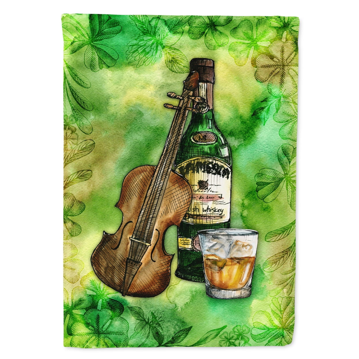 Irish Whiskey & Music Flag Canvas House Size