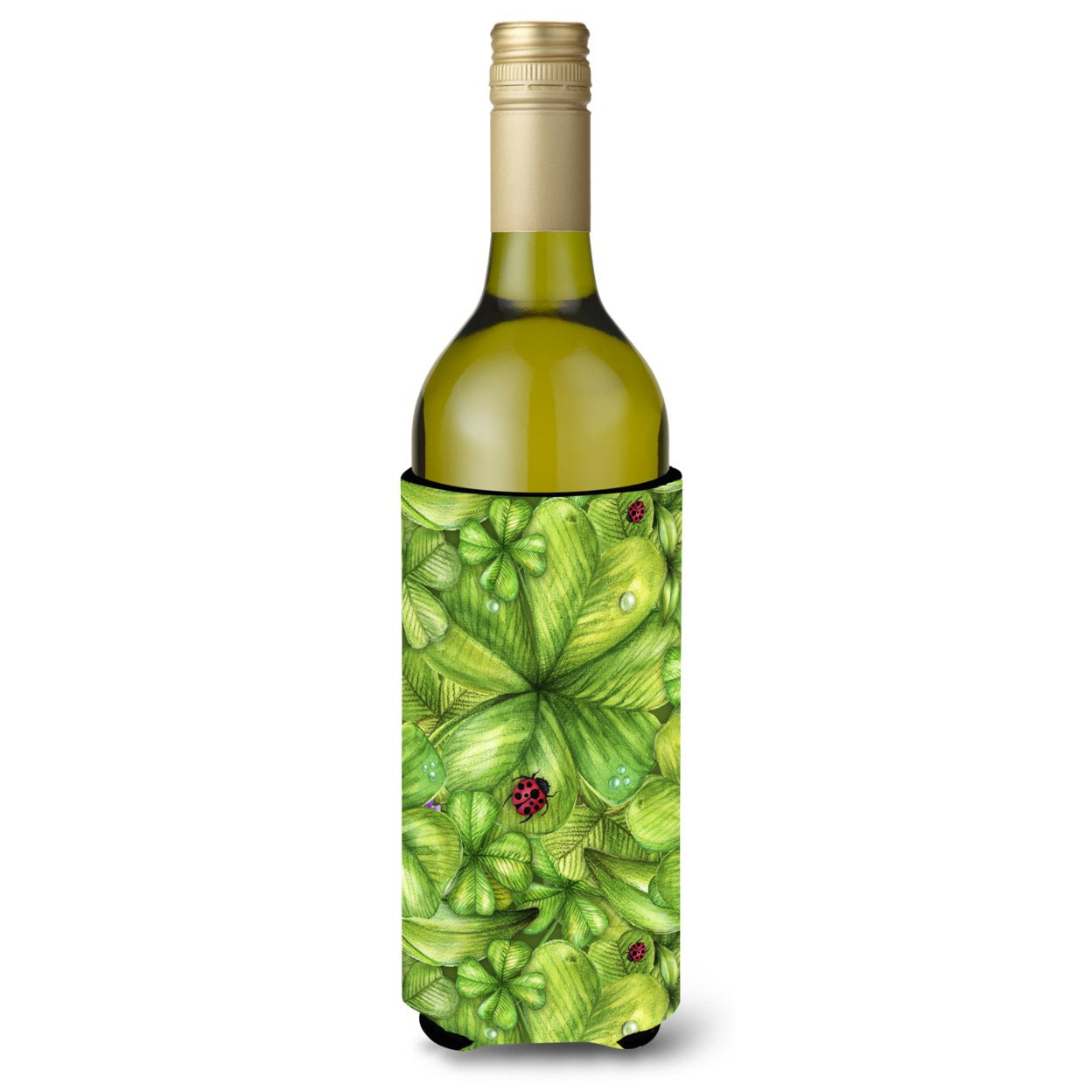 Shamrocks & Lady bugs Wine Bottle Beverge Insulator Hugger