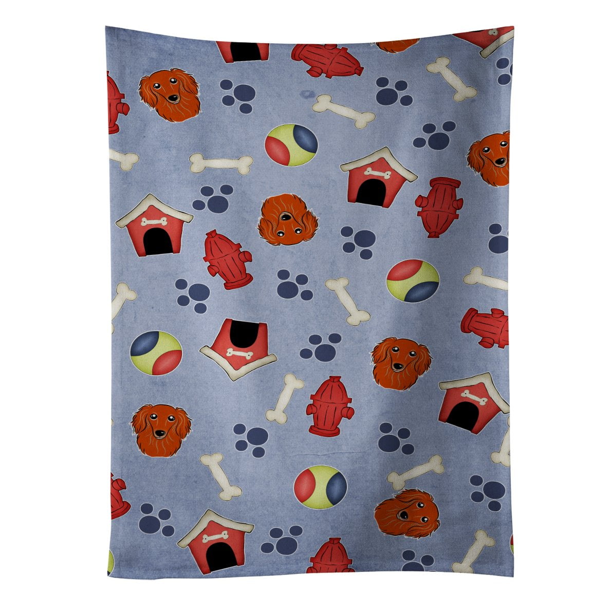 Picture of Carolines Treasures BB3993KTWL Dog House Collection Longhair Red Dachshund Kitchen Towel