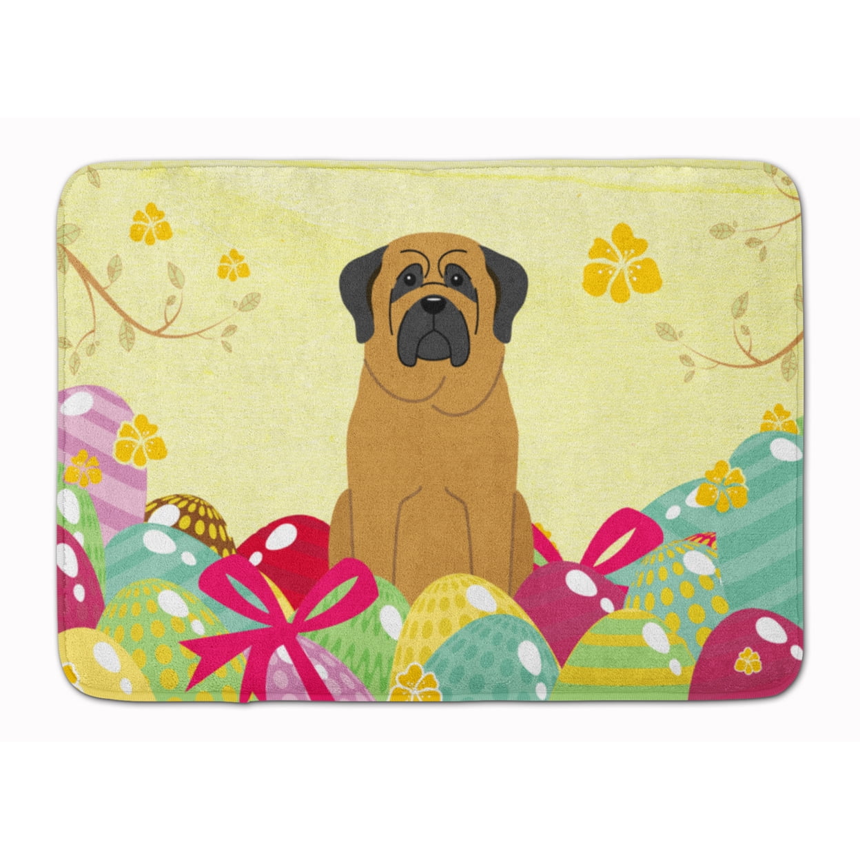 BB6018RUG Easter Eggs Mastiff Machine Washable Memory Foam Mat