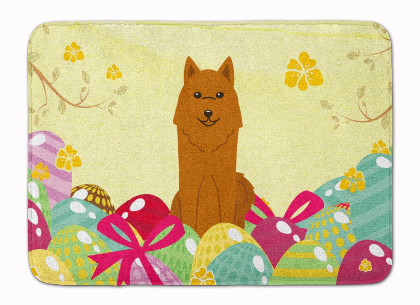BB6022RUG Easter Eggs Karelian Bear Dog Machine Washable Memory Foam Mat